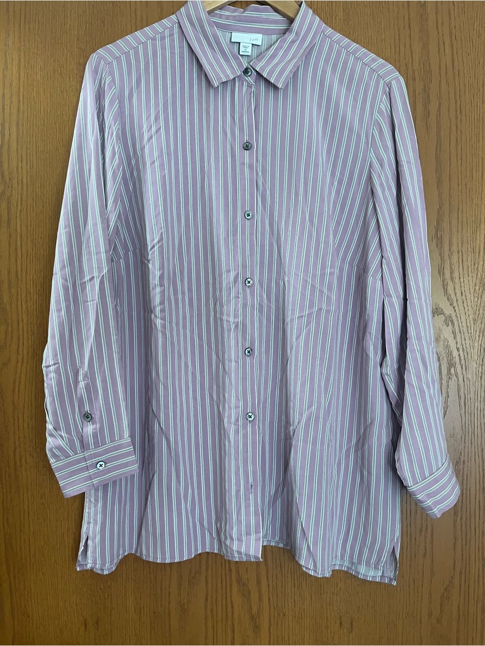 J. Jill Purple Striped Button Down Shirt Size 1X Like new condition